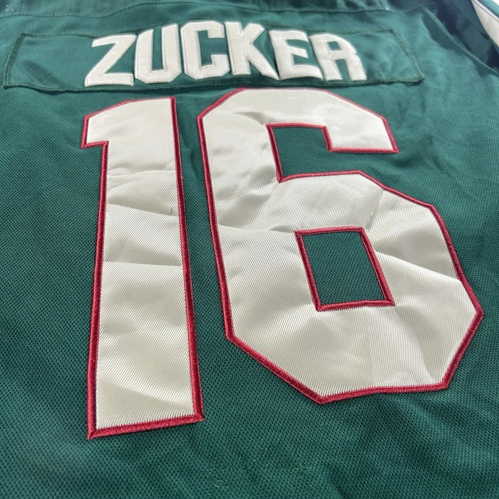 Jason Zucker Minnesota Wild Adidas Hockey Jersey‎ 52 Authentic Fight Strap
